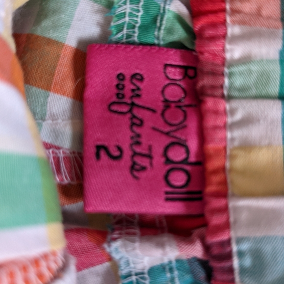 Rainbow plaid gingham shorts with heart pockets - Picture 3 of 3